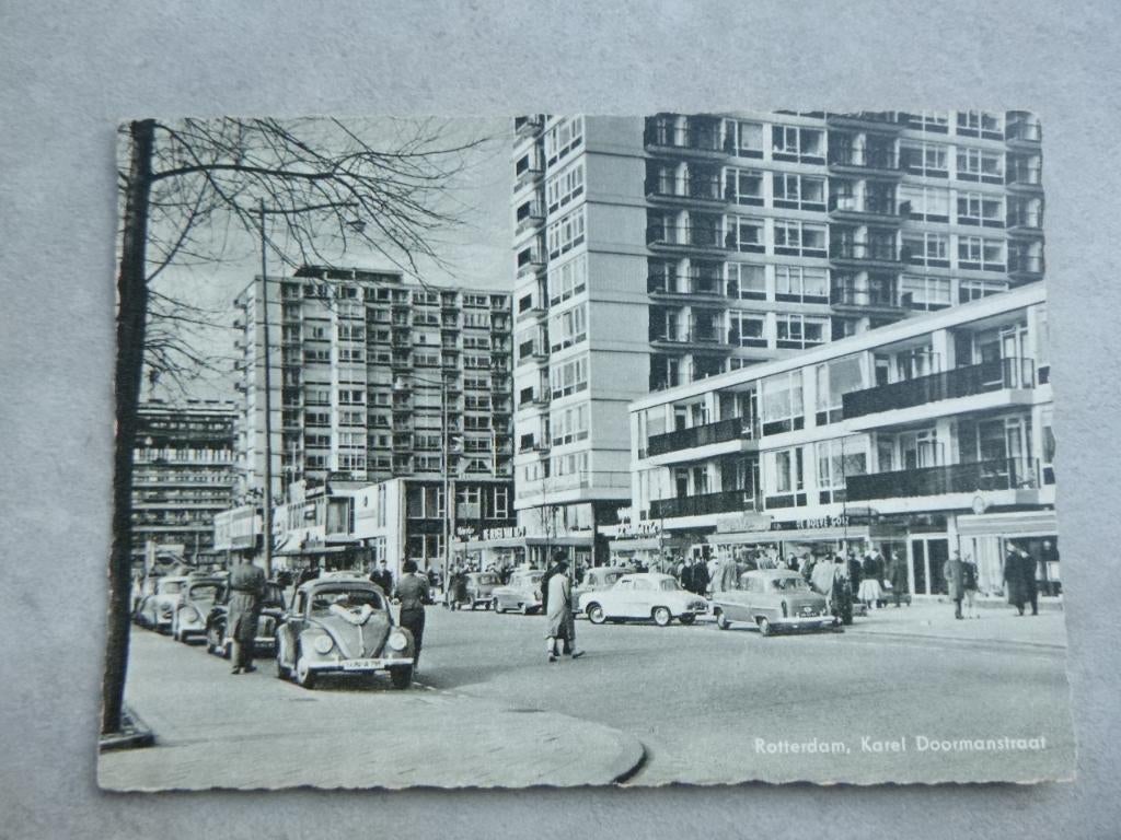 Rotterdam, Karel Doormanstraat/auto, Verzenden, 1960 tot 1980, Ongelopen, Zuid-Holland