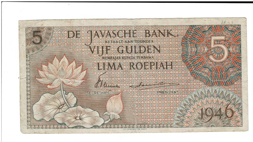 Nederlandsch Indië, 5 gulden 1946, Verzenden, 5 gulden