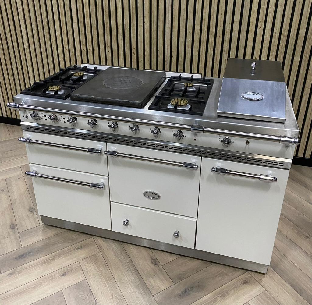 Prachtige Lacanche crème 140cm + Pizzaoven Vol Opties!, Warmhoudplaat, 60 cm of meer, Ophalen of Verzenden, Gas
