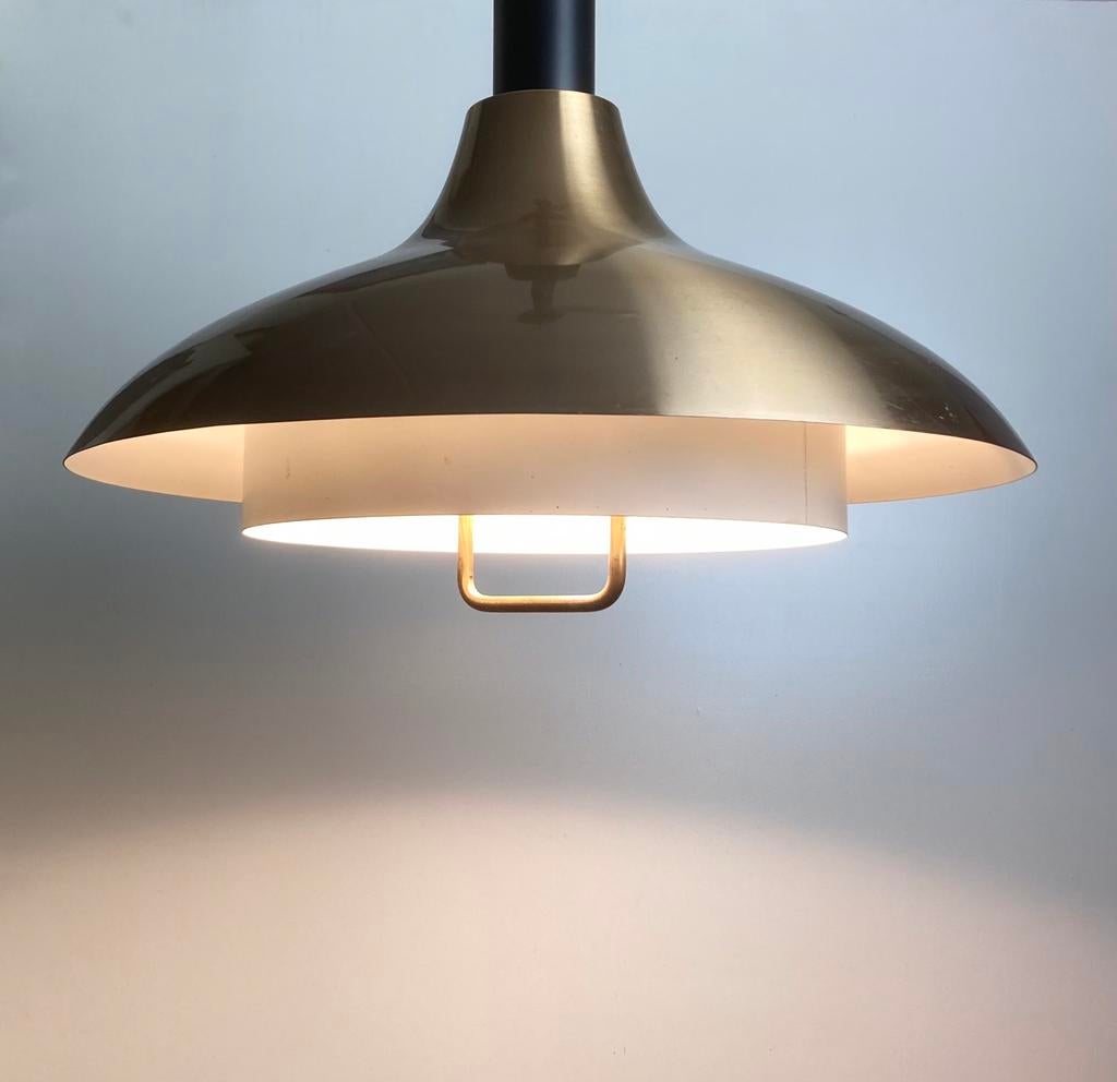 Vintage Dijkstra lamp, pendant Space age, metallic 1970, Huis en Inrichting, Lampen | Hanglampen, Ophalen, Gebruikt, Overige materialen
