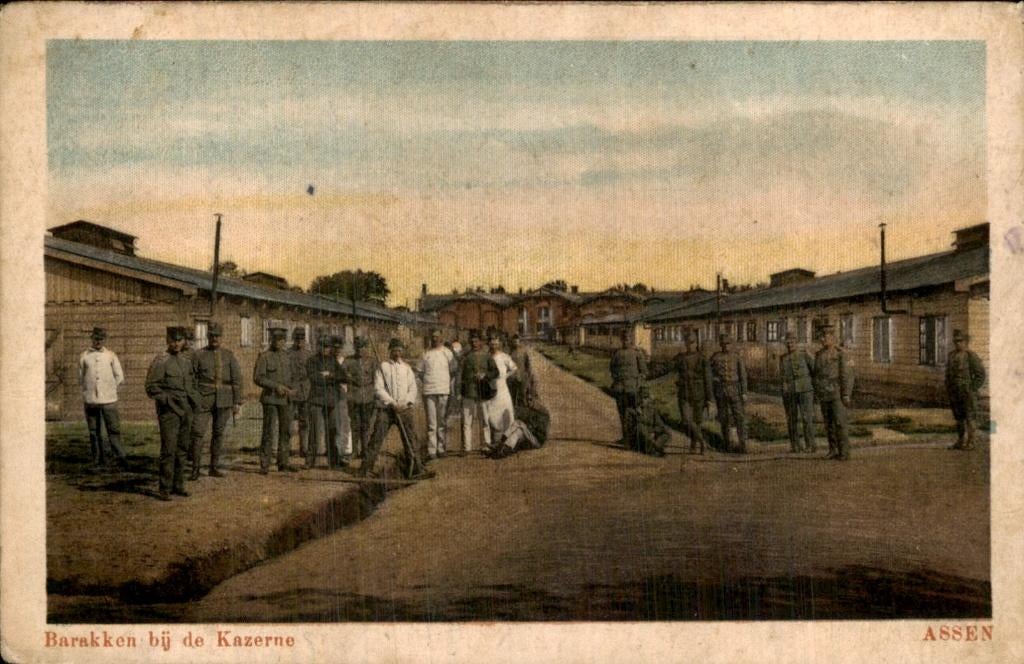 Barakken bij de Kazerne- Assen, Verzamelen, Ophalen of Verzenden, Voor 1920, Gelopen, Drenthe