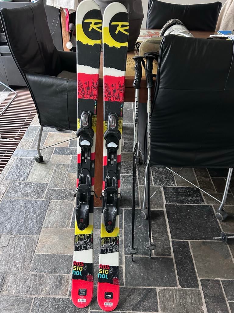 Rossignol Ski's - Rood/Zwart/Wit/Geel - 125cm, Ophalen, Gebruikt, 100 tot 140 cm, Rossignol