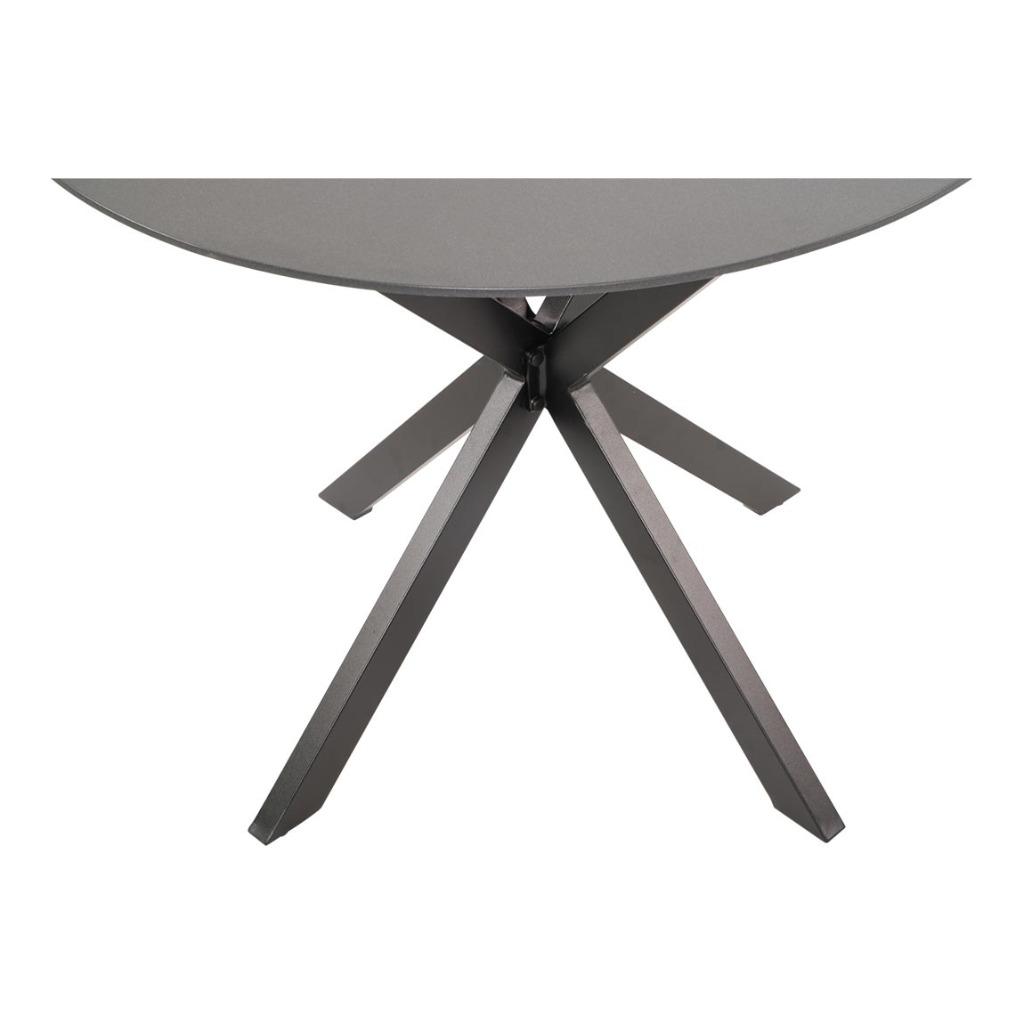 Tuintafel Rond 90 cm Crest Zwart | Aluminium & Glas, Tuin en Terras, Tuintafels, Ophalen of Verzenden, Nieuw, Rond, Aluminium