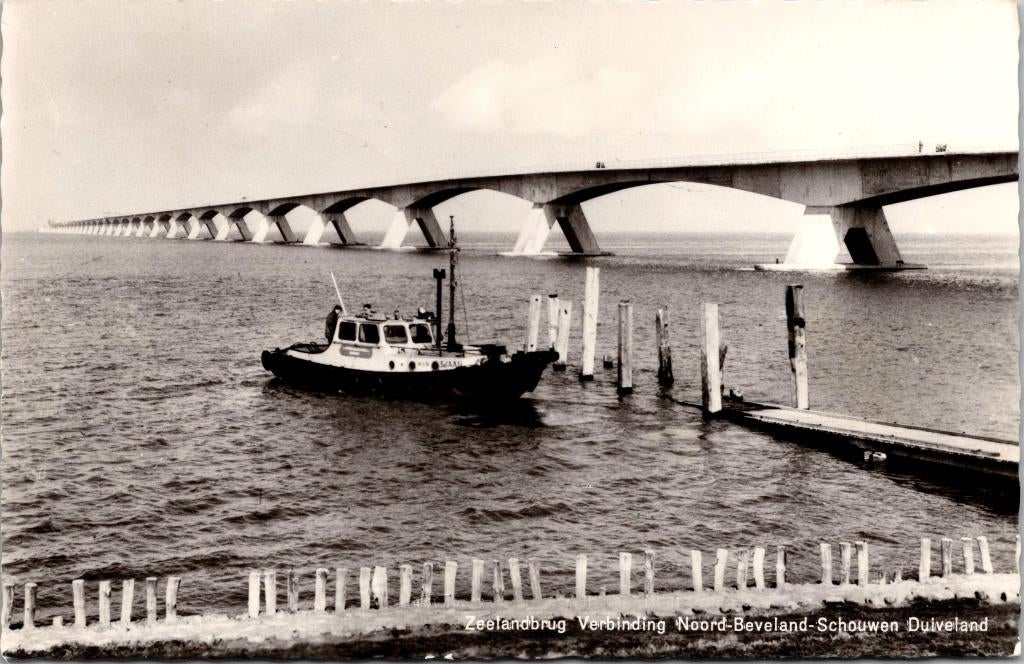 Zeeland Zeelandbrug - 3 ansichtkaarten, Verzenden, 1940 tot 1960, Gelopen, Zeeland