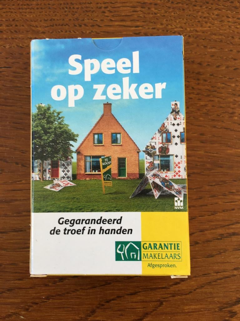 Kaartspel "Garantie Makelaars" 'Speel op Zeker' Nieuw, Ophalen of Verzenden, Nieuw