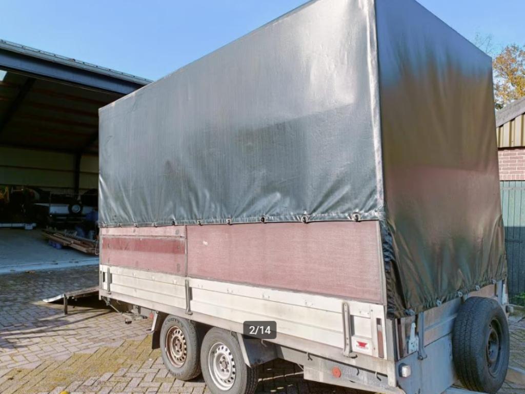 Grote huifaanhanger Anssems 2700KG 4 meter lang, Auto diversen, Aanhangers en Bagagewagens, Ophalen, Gebruikt
