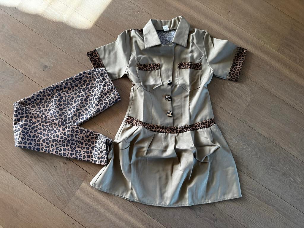 Safari Jurkje met Legging - Maat 164/XS, Kleding | Dames, Bruin, Ophalen of Verzenden, Zo goed als nieuw, Maat 34 (XS) of kleiner