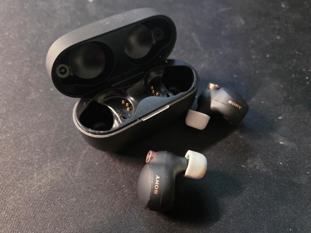 Sony WF-1000XM4 (Zwart) met Noise cancelling, Audio, Tv en Foto, Koptelefoons, Zo goed als nieuw, Draadloos, Sony, Op oor (supra aural)