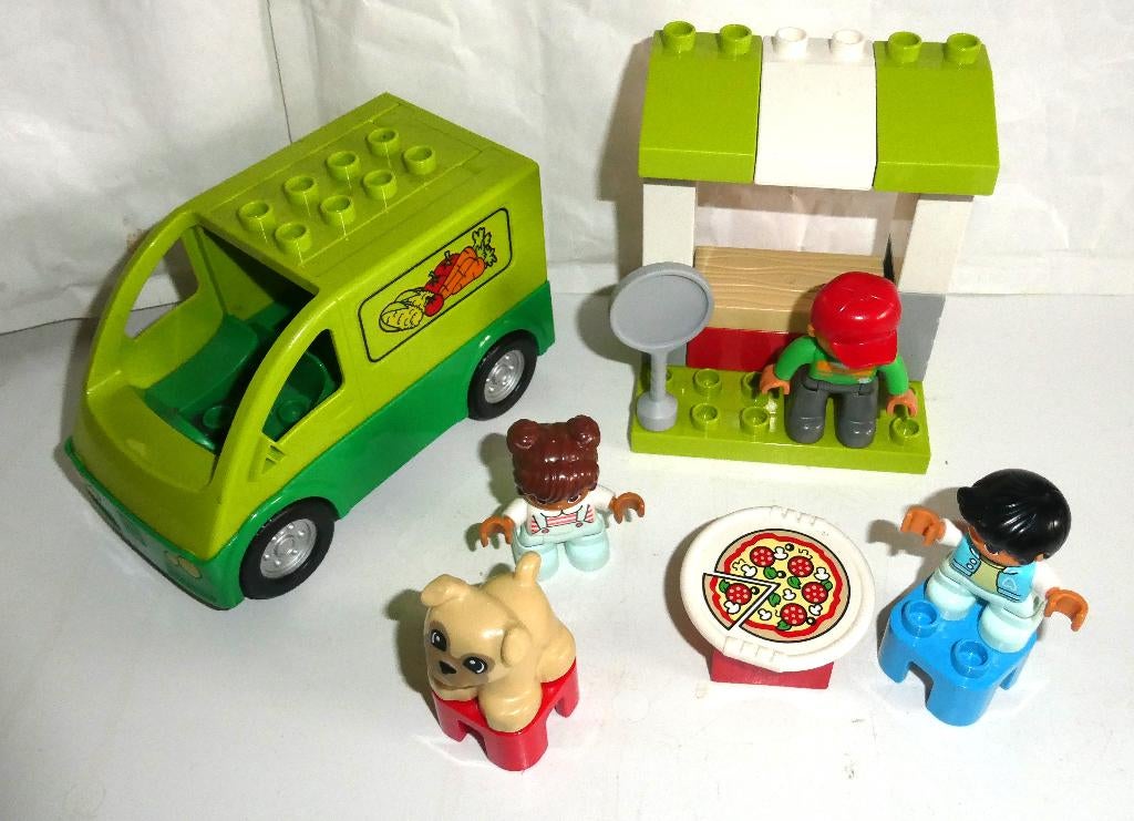 duplo  pizza kraam  met auto, Kinderen en Baby's, Speelgoed | Duplo en Lego, Zo goed als nieuw, Duplo, Complete set, Ophalen