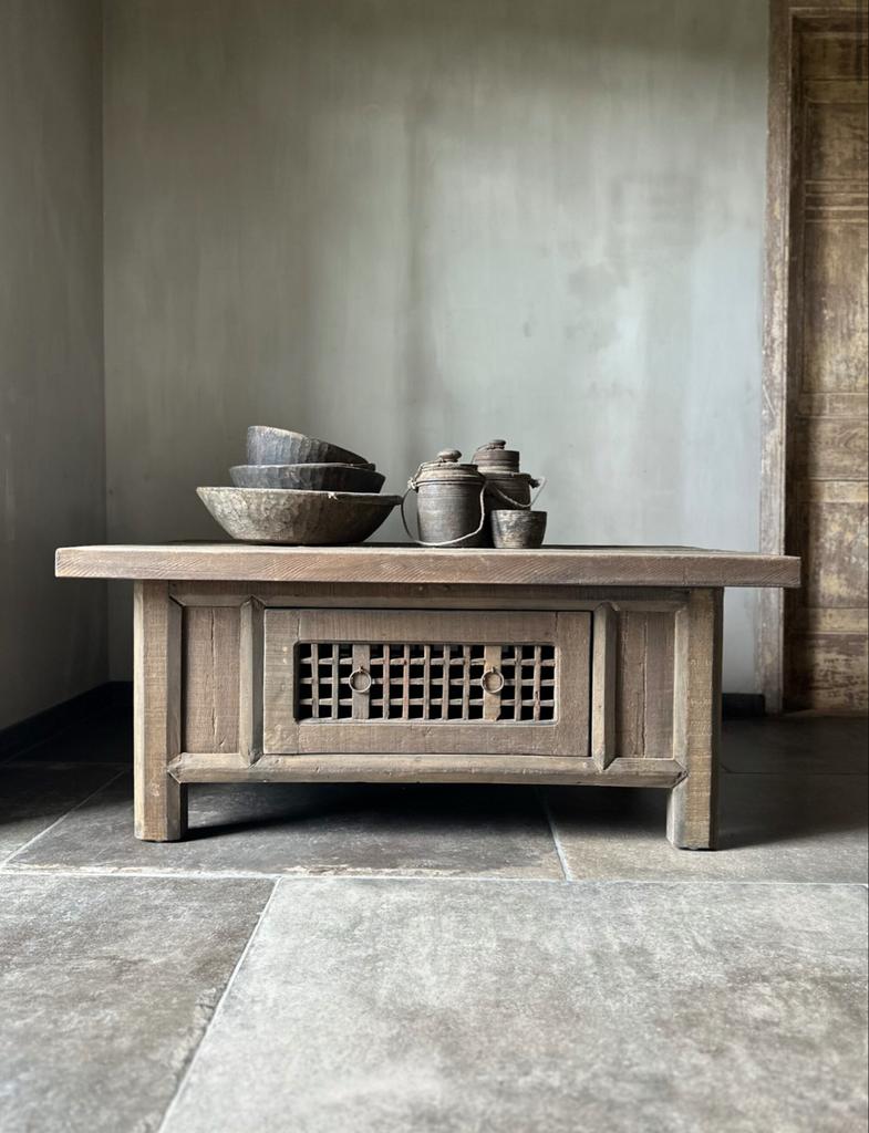 Salontafel NEPALI Driftwood Collectie, Gebruikt, 100 tot 150 cm, Rechthoekig, Overige houtsoorten
