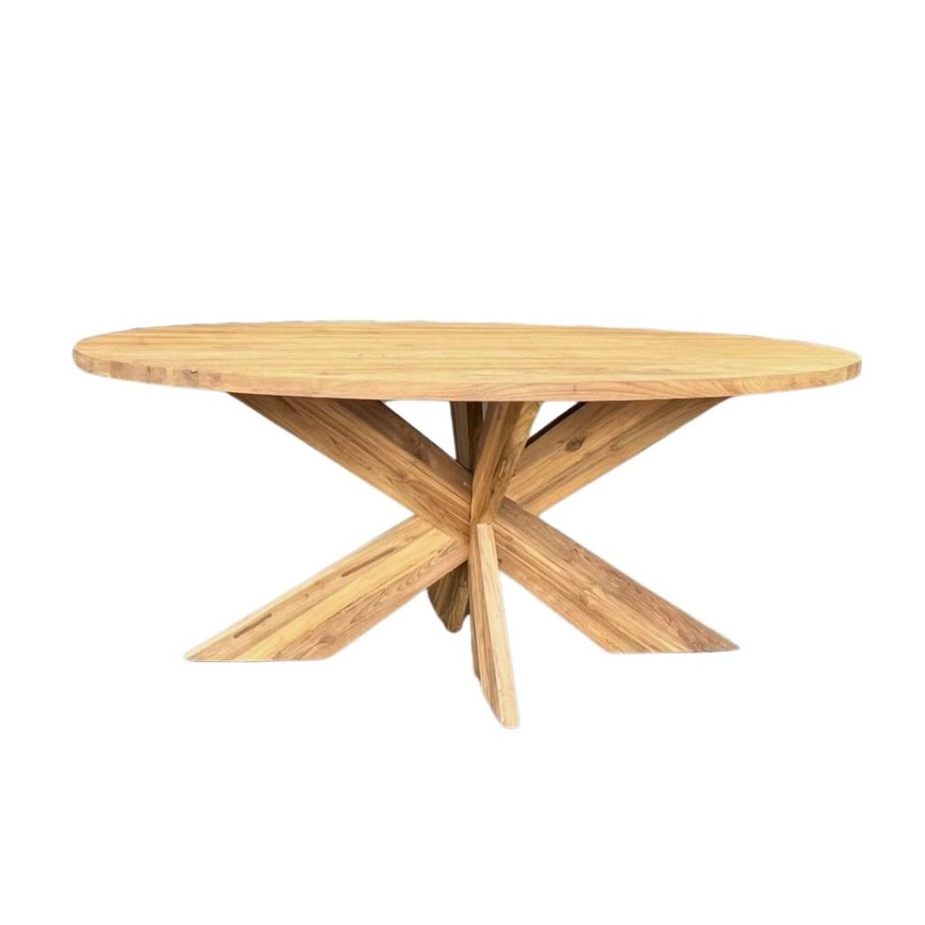 Ovale teakhouten tafel 260cm direct leverbaar; Indoteak, 100 tot 150 cm, Tafel, Teakhout, Ophalen of Verzenden