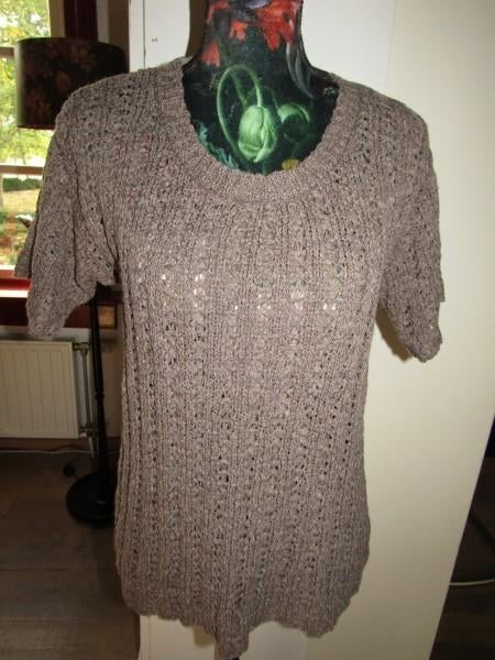 E751 ARTICLES mt 36 nieuw truitje taupe bandgaren, Overige kleuren, Nieuw, Ophalen of Verzenden, Articles