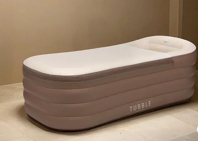 TUBBLE COMPACT AMBIENT Taupe opblaasbaar bad (klein formaat), Huis en Inrichting, Gebruikt, Verzenden, 75 cm of meer, Overige typen