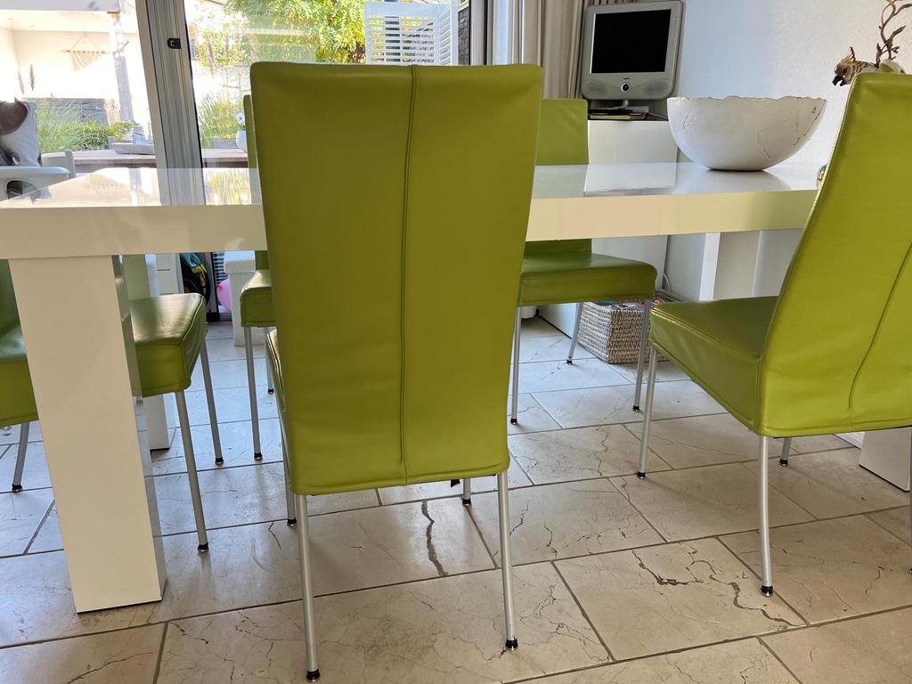 Eettafel + 5 Bree's NewWorld stoelen, Ophalen, Wit, Zo goed als nieuw, Vijf, Zes of meer stoelen