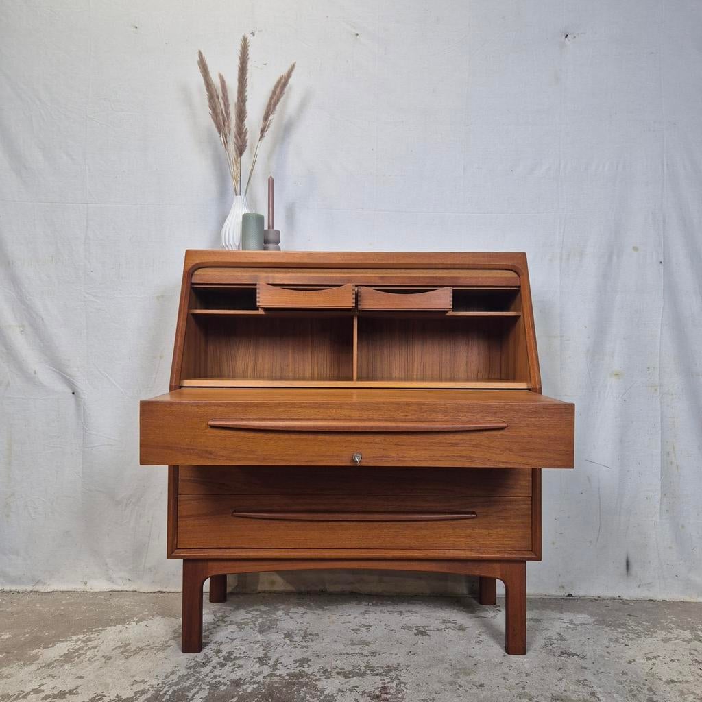 Bernhard Pedersen & Søn, vintage Deense secretaire, kaptafel, Ophalen, Bernhard Pedersen & Søn, Nvt, Nvt