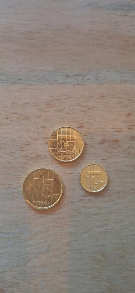 Vergulde munt 5-10-25 cent, Ophalen of Verzenden