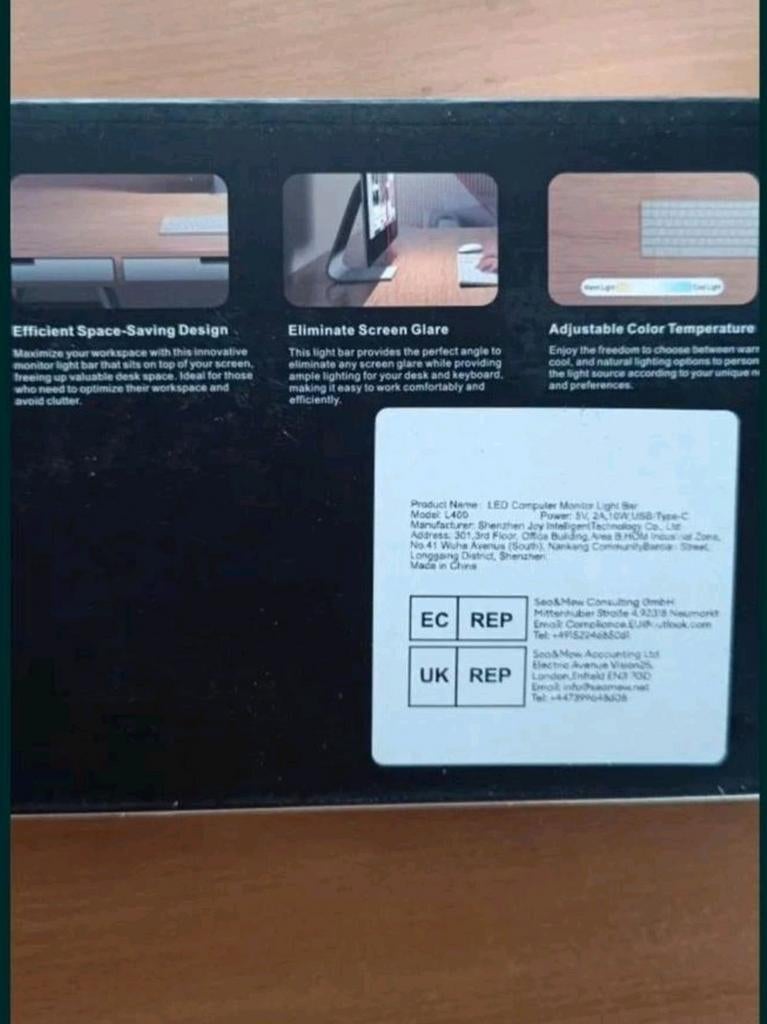 2x LED Monitor Lamp met Dimbare Lichtstrip - USB, Gaming, Hoofdtelefoonaansluiting, Shenzhen Intelligent Decoration Co., Ltd, Full HD