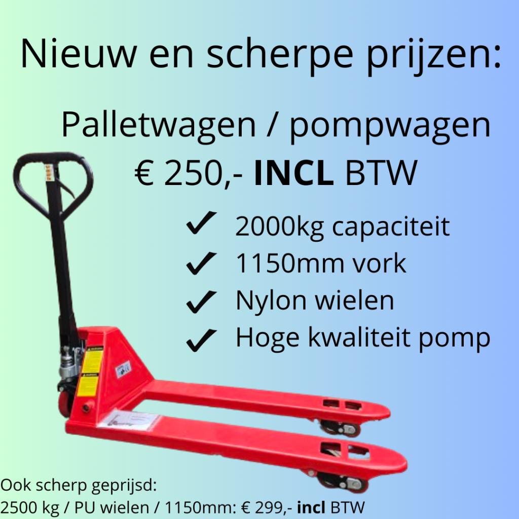 Pompwagens NIEUW 1150 vork palletwagen 2000 & 2500 kg, Geen, Nieuw, Ophalen of Verzenden, Geen