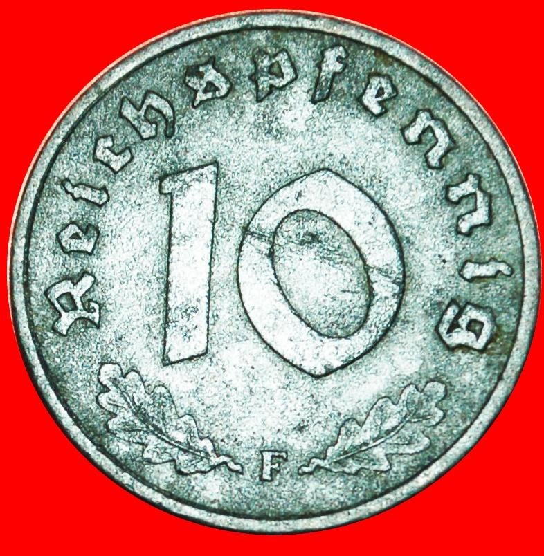 Ⰺ SWASTIKA: GERMANY 10 REICHSPFENNIGS 1942F WUERTTEMBERG!, Postzegels en Munten, Ophalen of Verzenden, Duitsland, Losse munt