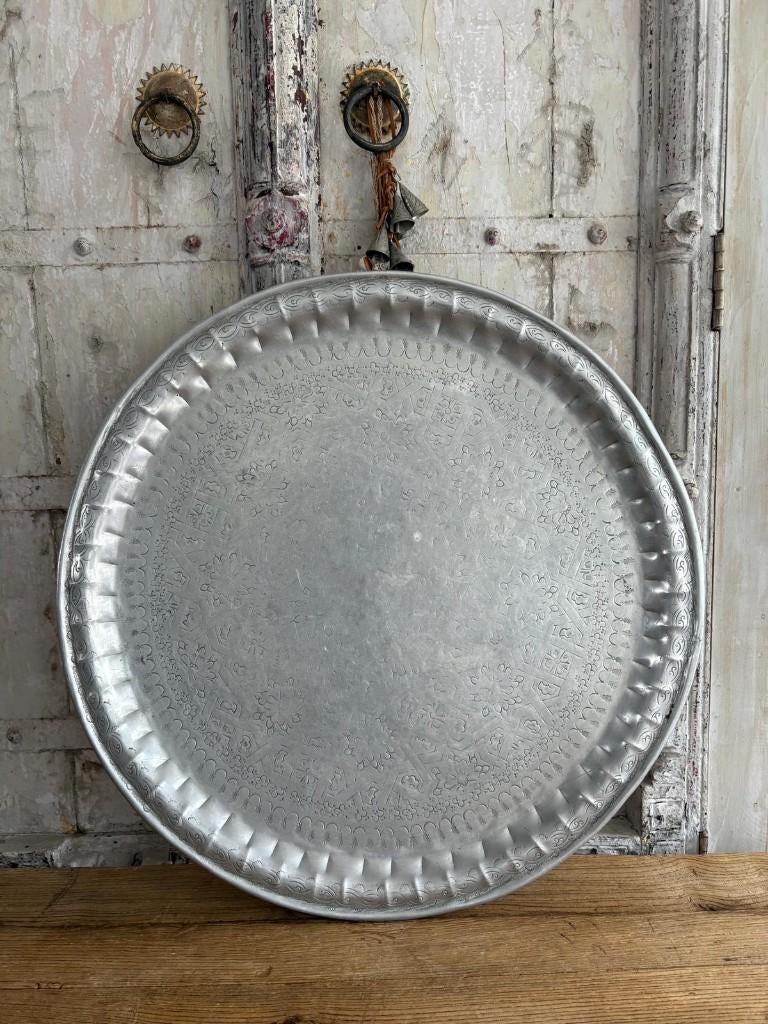 Marokkaans dienblad Ø 67 cm - Vintage, Huis en Inrichting, Woonaccessoires | Dienbladen, Ophalen of Verzenden, Gebruikt, Rond