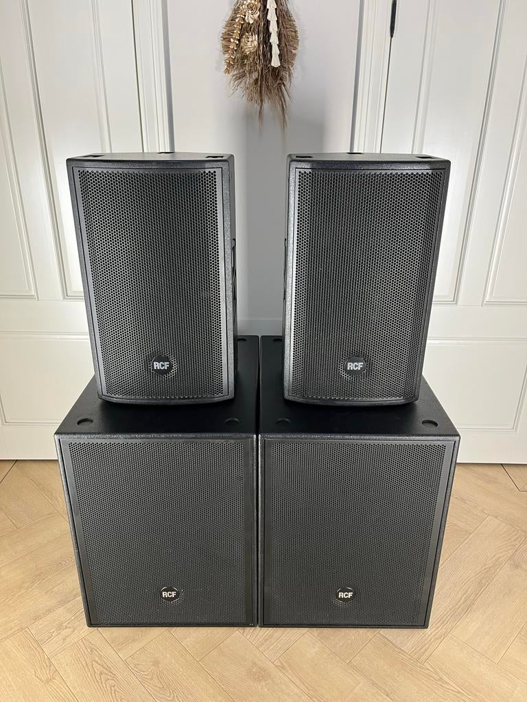 RCF PA Set: 2x NX M12-A TOP + 2x 4PRO8003-AS SUB in cases, Gebruikt, RCF en Dutycases, RCF en Dutycases, RCF en Dutycases