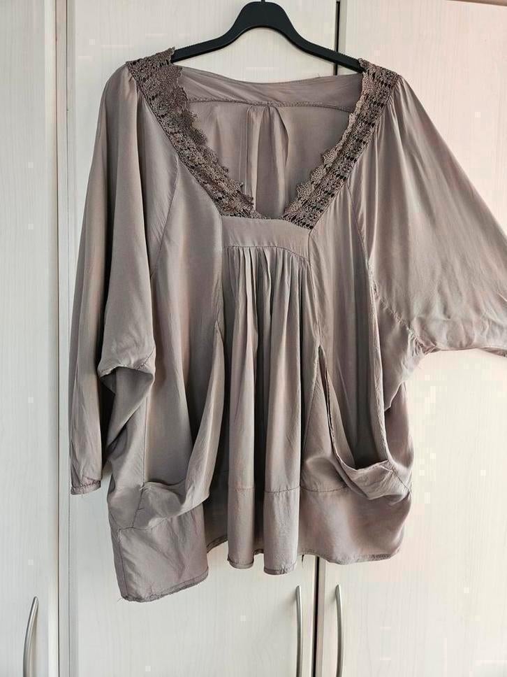 Mooie italiaanse taupe tuniek maat XXL / XXXL, Ophalen of Verzenden, Zo goed als nieuw