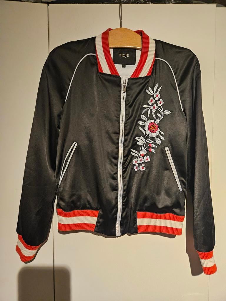 Maje bomber jasje mt m zgan, Zwart, Ophalen, Maat 38/40 (M), Maje