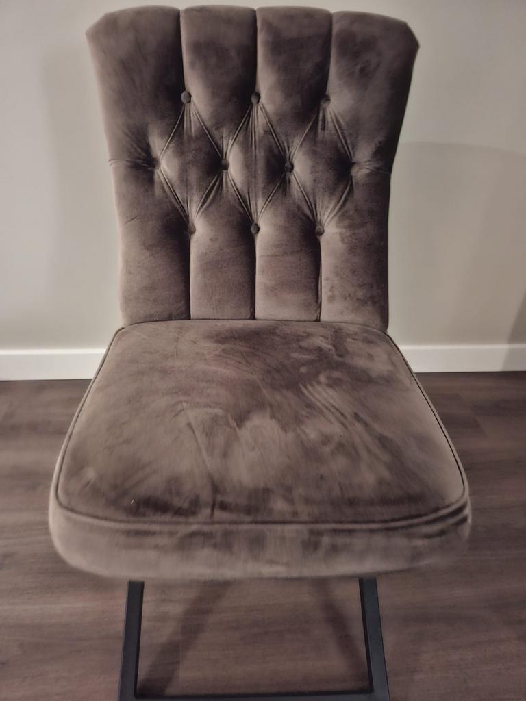 Eric Kuster stijl Eetkamer Stoelen - Goed Onderhouden, Ophalen, Bruin, Zo goed als nieuw, Stof