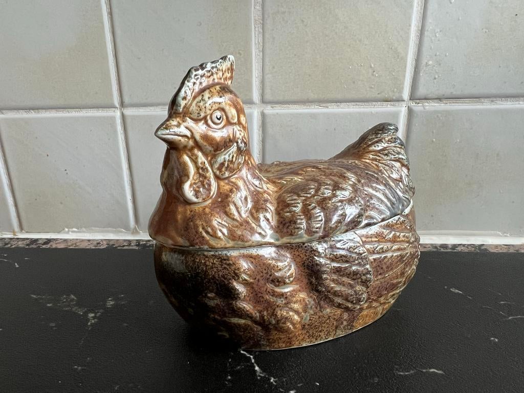 Porseleinen paté pot in de vorm van een kip, Ophalen of Verzenden