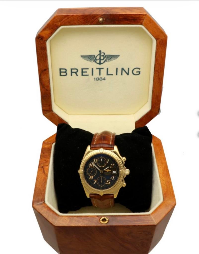 Breitling 18k Gold Chronomat, Sieraden, Tassen en Uiterlijk, Horloges | Heren, Ophalen, Leer, Breitling, Polshorloge
