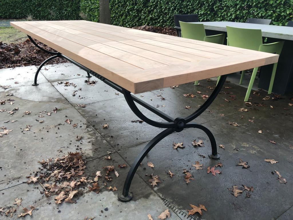 Hardhouten buitentafel - Hardhout - Smeedijzer - Ardworks BV, Tuin en Terras, Ophalen of Verzenden, Nieuw, Rechthoekig, Hout