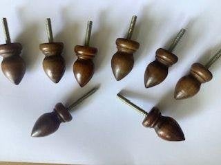 houten tollen torentjes siertoppen met schroefdraad, Ophalen