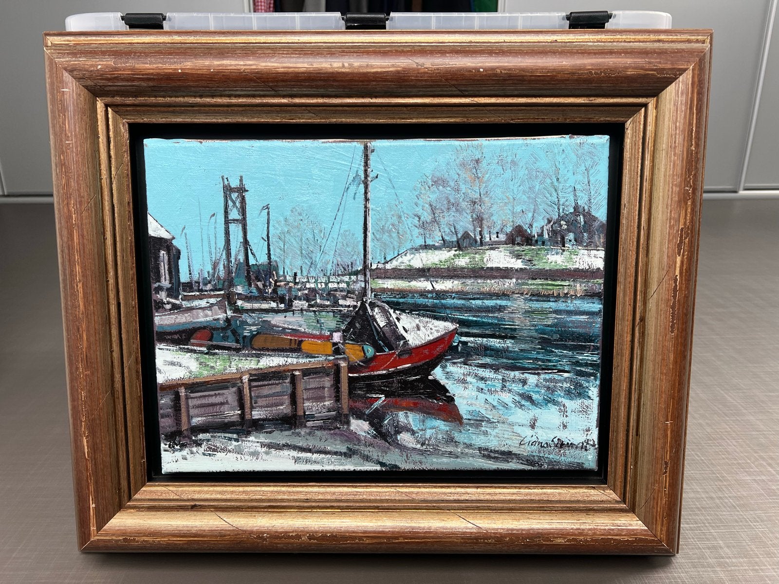 Prachtige Ciano Siewert - Woudrichem - Olieverf op doek, Doek, Realistisch, Bijzondere lijst, Ophalen of Verzenden