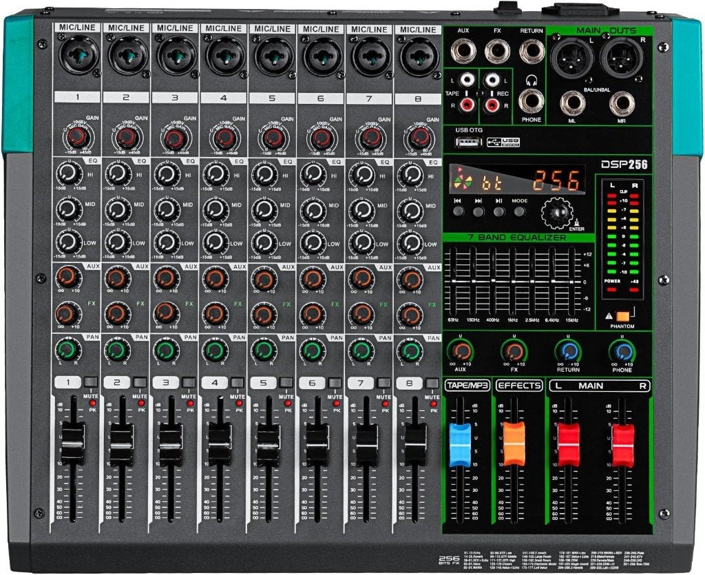 PA8 Professionele 8-kanaals audiomixer met 259 DSP-effecten, Muziek en Instrumenten, Mengpanelen, Ophalen of Verzenden, Zo goed als nieuw