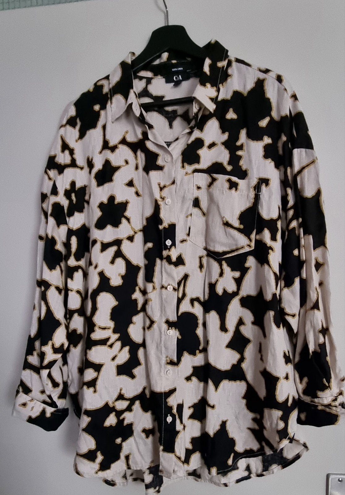 Linnen damesblouse C&A, Zwart, Maat 42/44 (L), Ophalen of Verzenden, Zo goed als nieuw
