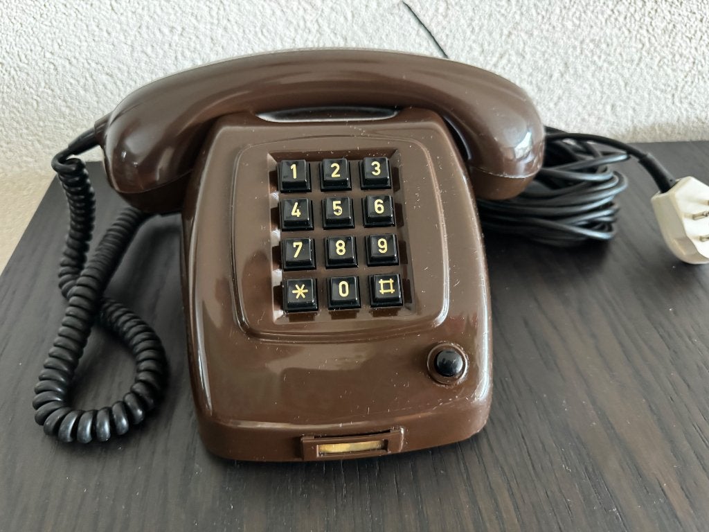 Vintage PTT Telefoon T65-TDK de luxe – Mocca 1977 - werkend!, Telecommunicatie, Vaste telefoons | Niet Draadloos, Ophalen of Verzenden