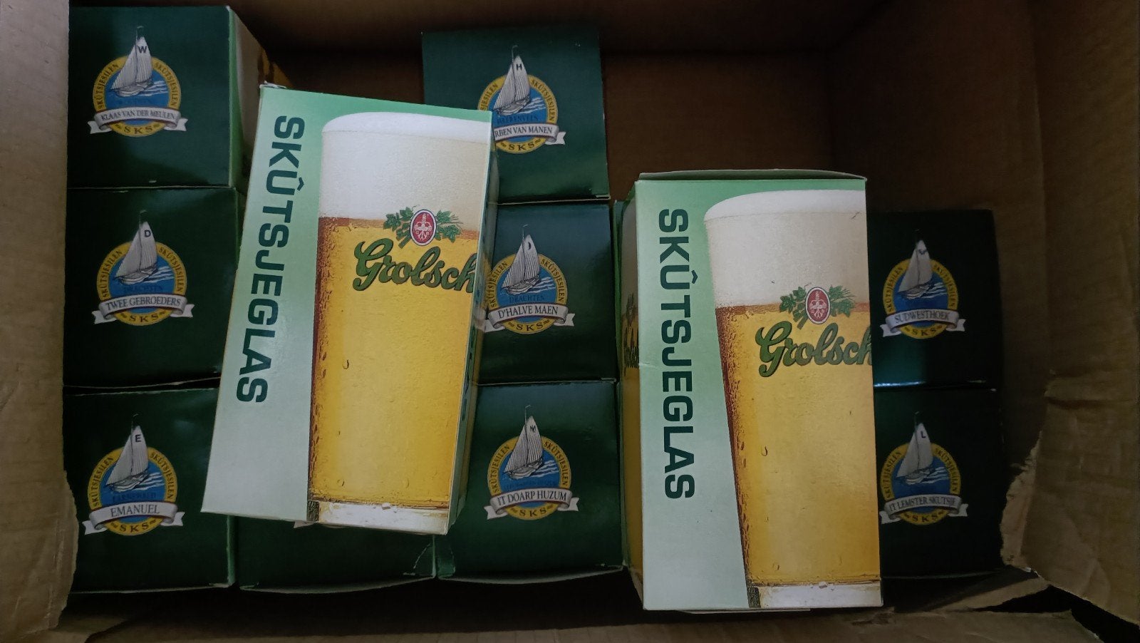 Ongebruikte Grolsch Skûtsjeglas glazen - Limited Edition, Ophalen of Verzenden, Nieuw, Glas of Glazen, Grolsch