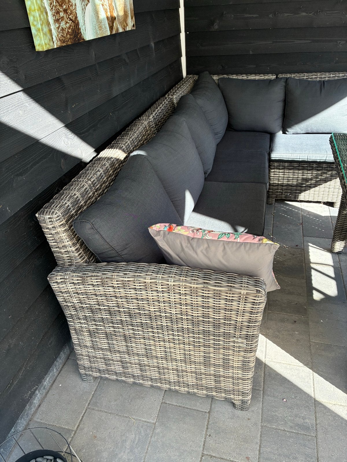 Loungeset 220x250 met tafel 145x80, Ophalen, 5 zitplaatsen, Gebruikt, Loungeset