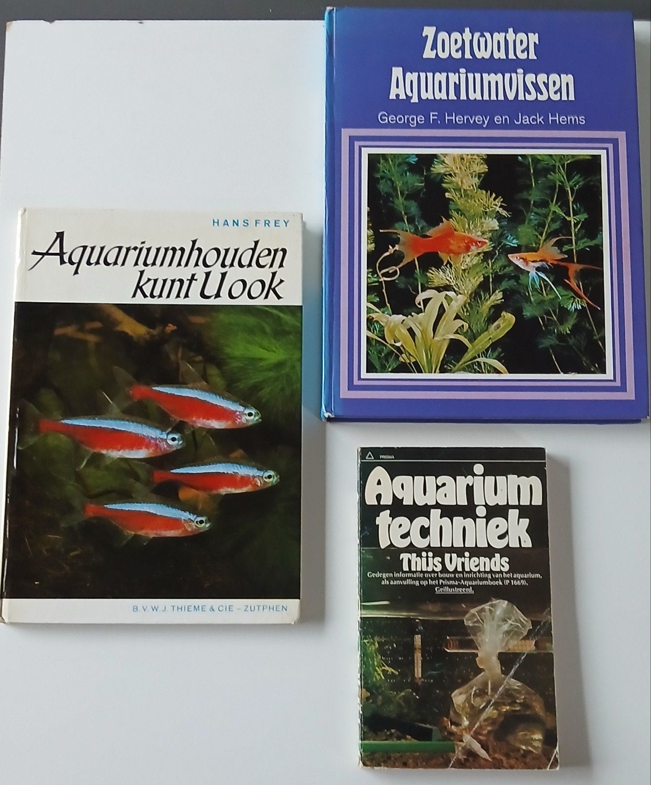 3x Boeken over aquariumhouden en zoetwatervissen, Ophalen of Verzenden, Gelezen, Overige onderwerpen, Hans Frey, George F. Hervey, Jack Hems, Thijs Vriend
