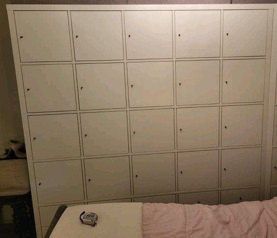 Kallax kast wit 25 vakken 180 breed, Ophalen, Zo goed als nieuw, Tweepersoons, 140 cm
