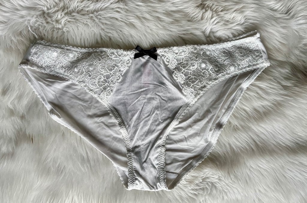 Wit Slipje met kant | M/L, Verzenden, Wit, Slip