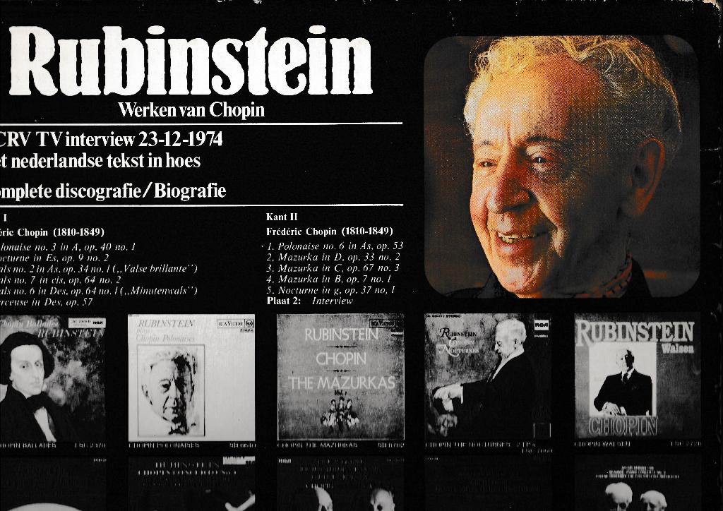Rubinstein - Chopin (zeldzame interviewversie )-dubbel LP, Cd's en Dvd's, Vinyl | Klassiek, Ophalen, Gebruikt, Overige formaten