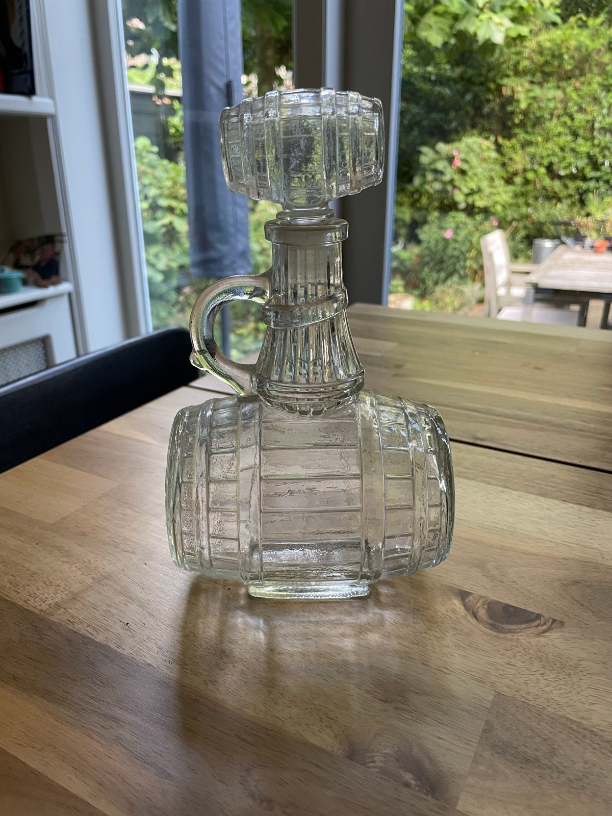 Vintage Glazen Karaf - Wijn/Whiskyvat - België Jaren '50, Ophalen of Verzenden