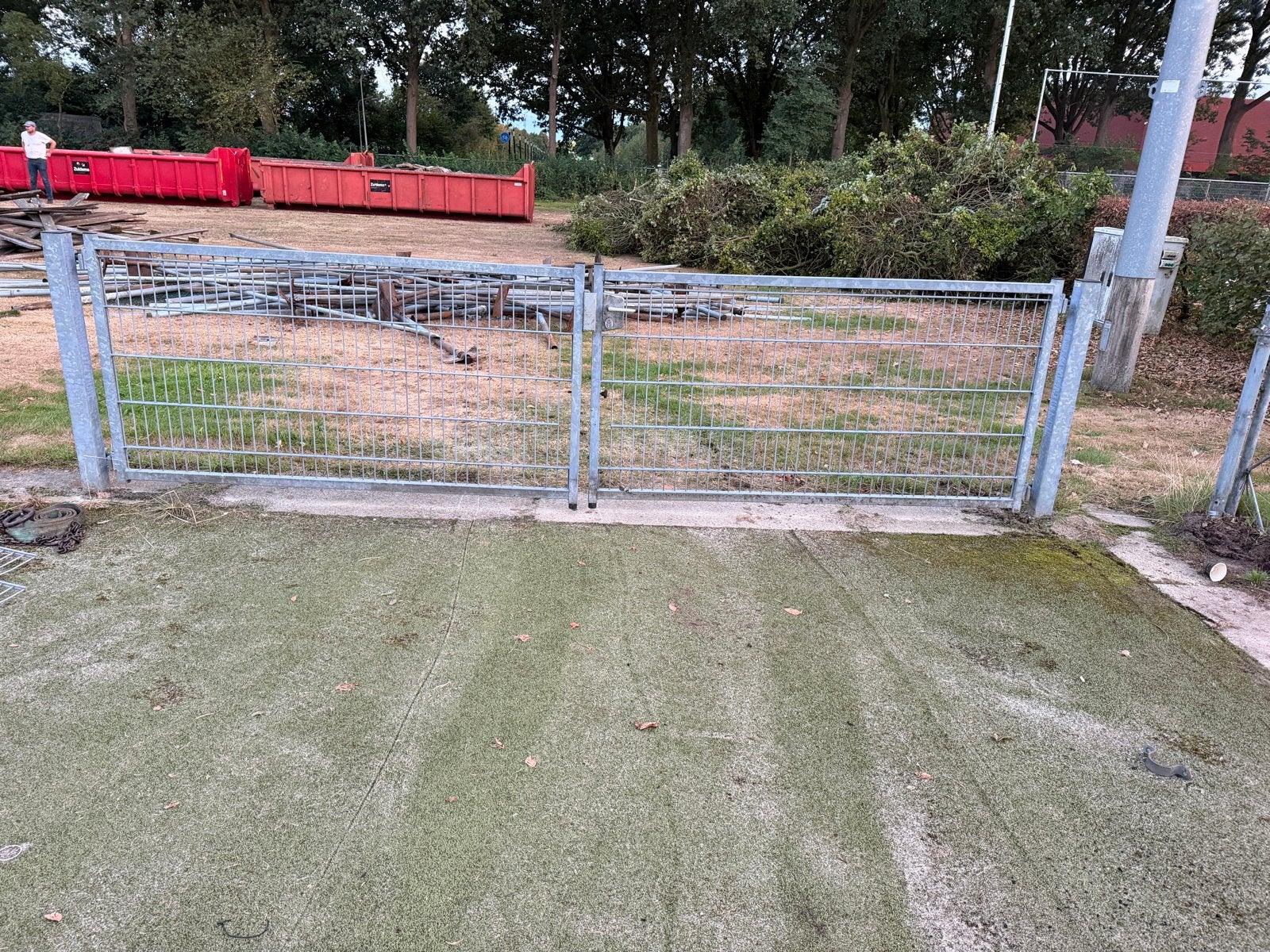 Dubbelstaafmat hekwerk met poort, Ophalen, Met poort, Gebruikt, Dubbelstaafmat hekwerk