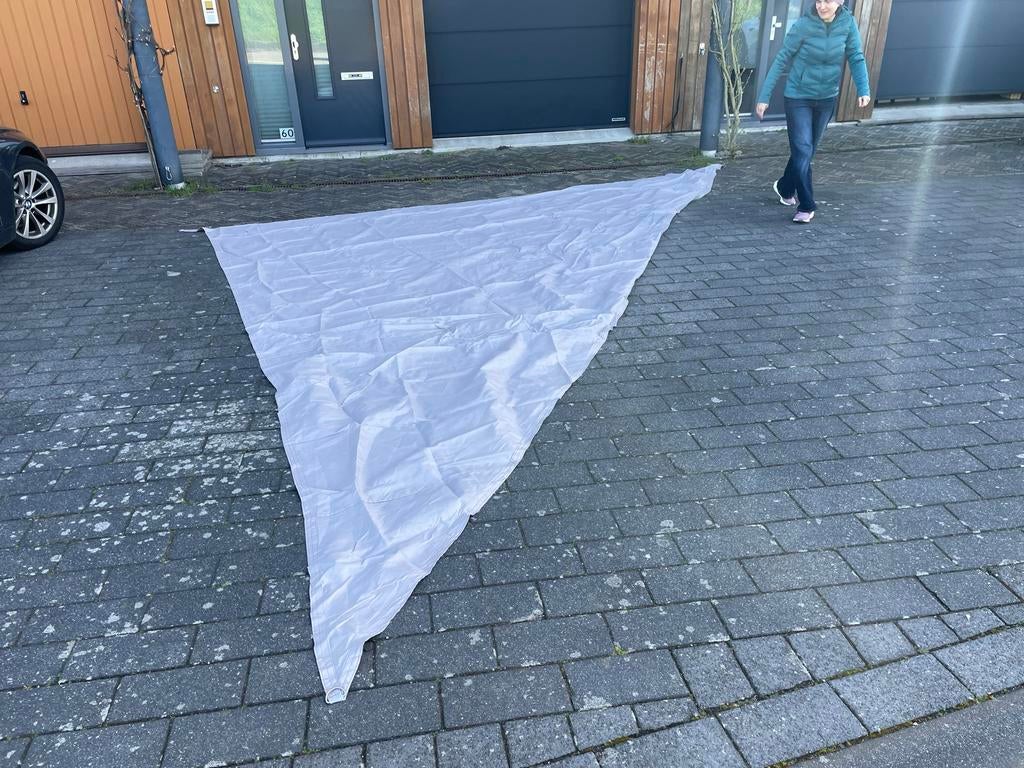 Zo goed als nieuw groot schaduwdoek - 5x5x7.1 meter, Ophalen of Verzenden, Zo goed als nieuw