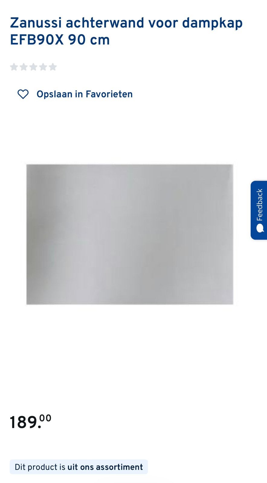 Zanussi Schouw Achterwand RVS EFB 90 X - Nieuw, Witgoed en Apparatuur, Onderdelen en Toebehoren, Ophalen of Verzenden, Nieuw