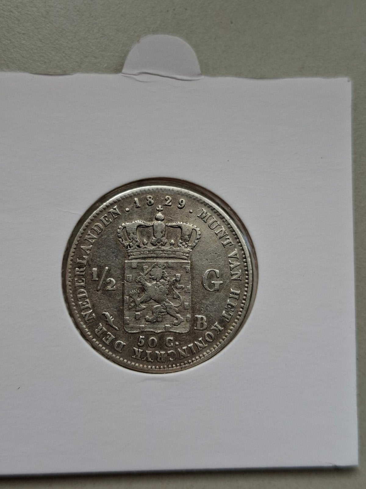 1/2 gulden 1829 overslag 1823b willem 1 I, Postzegels en Munten, Munten | Nederland, ½ gulden, Vóór koninkrijk, Zilver, Ophalen of Verzenden