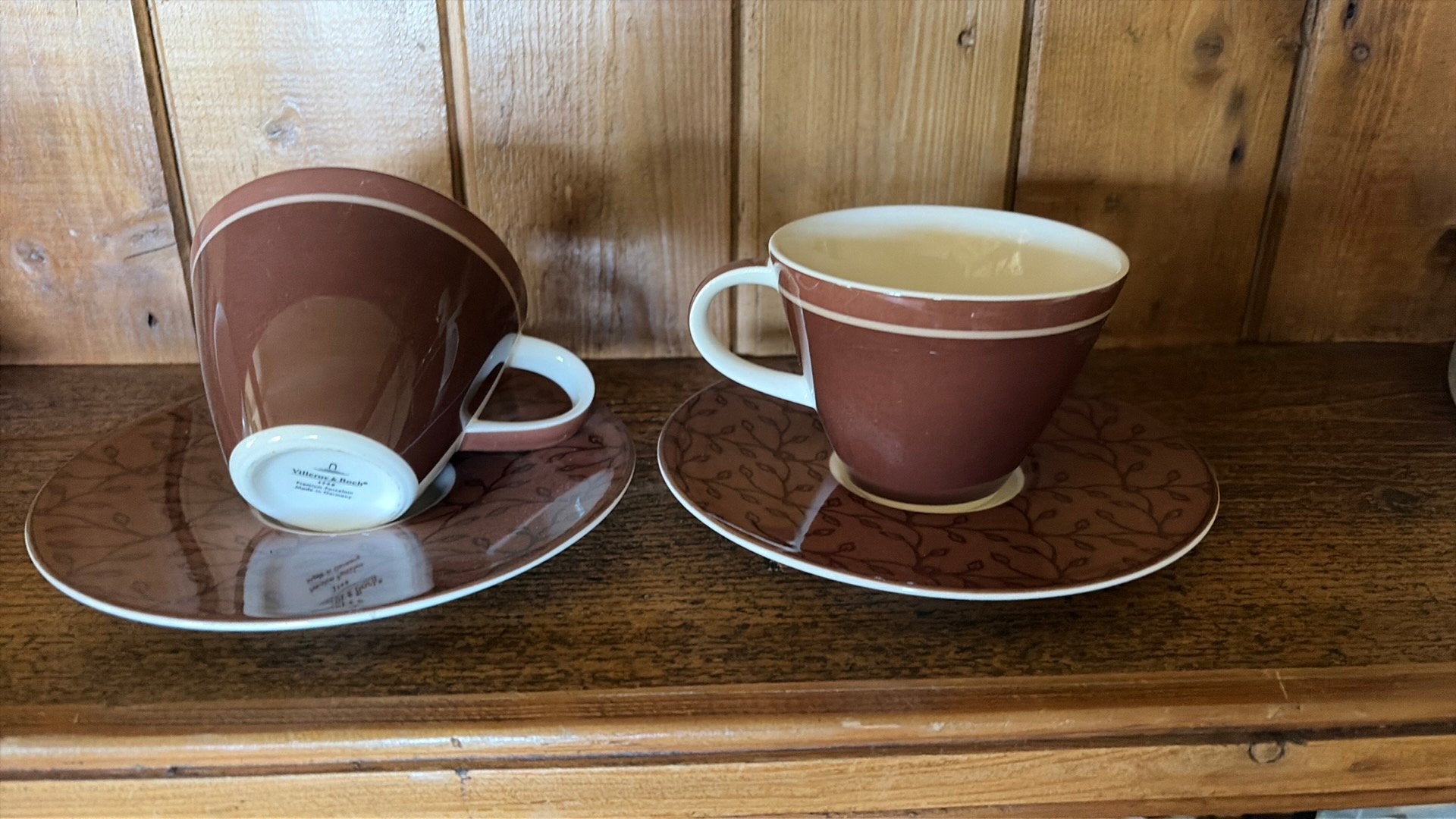 2 Villeroy en Boch kop en schotels, Gebruikt, Villeroy & Boch, Ophalen of Verzenden, Overige stijlen