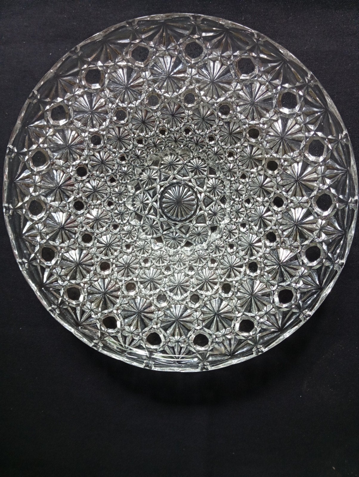 vintage grote glazen fruitschaal doorsnee 33 cm., Ophalen of Verzenden, Zo goed als nieuw, Rond, Glas