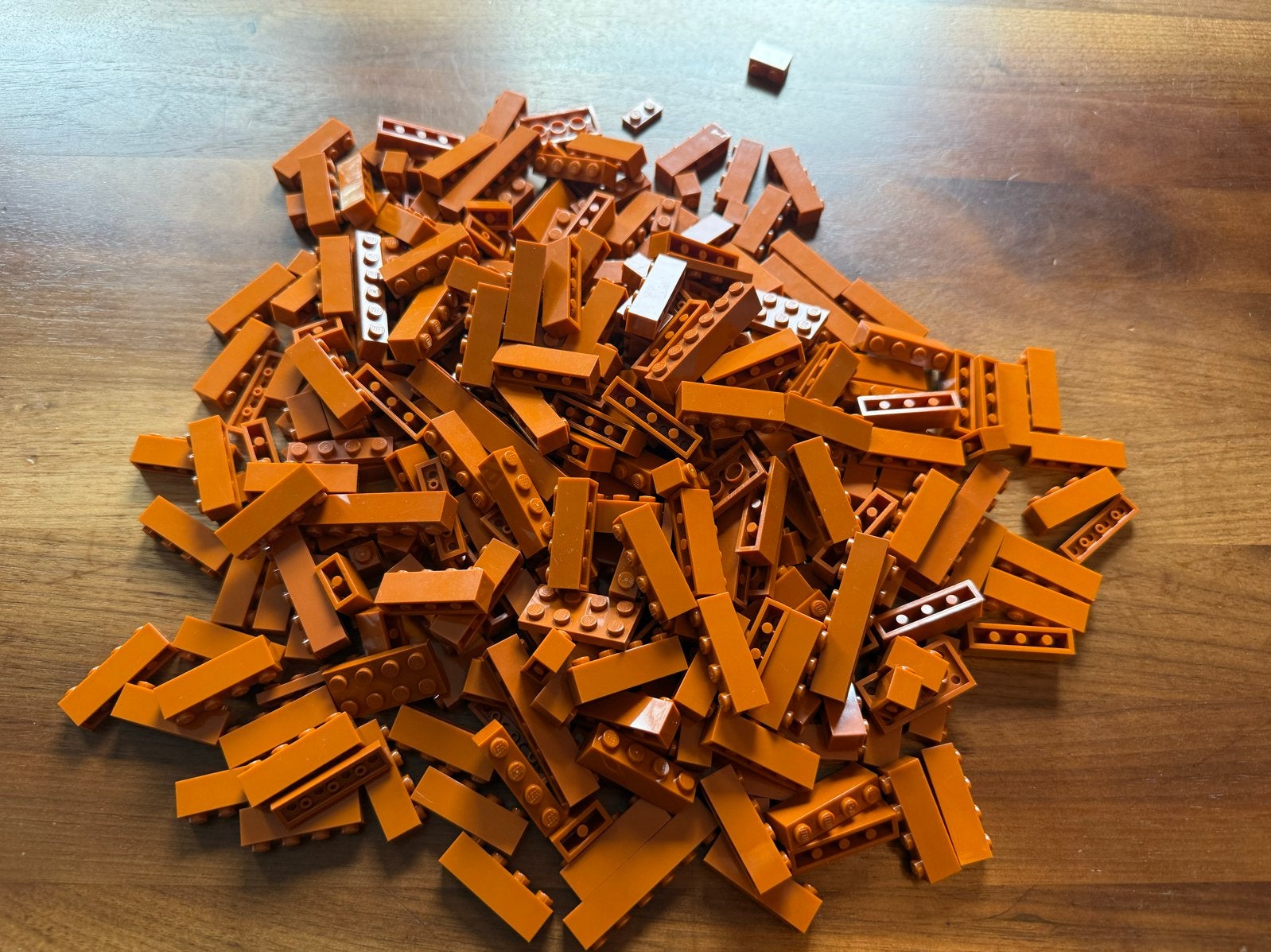 430 gram bruin/oranje LEGO blokjes, Ophalen of Verzenden, Zo goed als nieuw, Overige merken